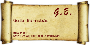 Gelb Barnabás névjegykártya